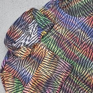 Snoskins XL Rainbow Zebra Print Pullover Top Shirt Long Sleeve Made  USA Vintage